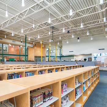 Southwest Legacy High School Library featuring Versa-Dek® 3.5 Acoustical 